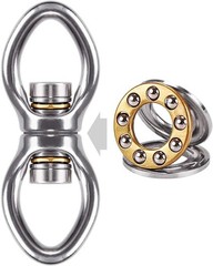 Dolibest Swing Swivel with 2 Bearing,Safest Rotational Silver Closed ( 1pack)