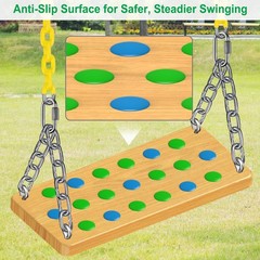 Wooden Swing Seat 500 lbs Load Capacity for Kids & Adults – Non-Slip Tree Swing