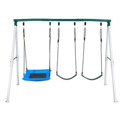 Uimoso Outdoor Swing Set with 3 Seats and A-Frame Stand for Backyard Fun