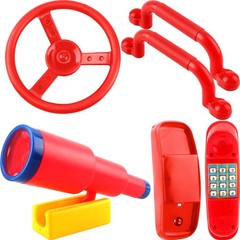 5 Pack Kids Playground Accessories Set Swingset Steering Wheel Plastic Telesc…
