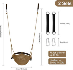 2 Pack Kids Swing Seat, Heavy Duty Rope Play Secure Children Swings Set, Toddler