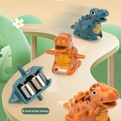 Dinosaur Race Track Slide Toy Electric Climbing Music Light Chasing Game Set