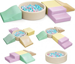 Foam Climbing Blocks for Toddler: with 4-Piece PU Leather Climbing Toys and a Ba