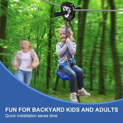 75ft/100ft/120ft/150ft Zip Line Kit for Kids and Adults Up to 380lb – Upgrade…
