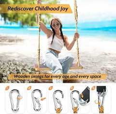 Wooden Tree Swing 24″x 8″x 1.2″ 500lbs Load Hanging Wood Swing Adults