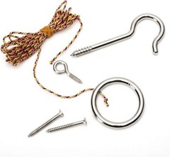 Hook and Ring Swing Diy Kit Heavy-duty Hardware and String Ring Toss Game Indoor