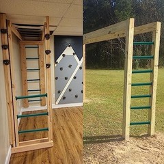 Set of 6 Metal Monkey Bars for Backyard Playset – 16.5″ Climbing Handles, Green