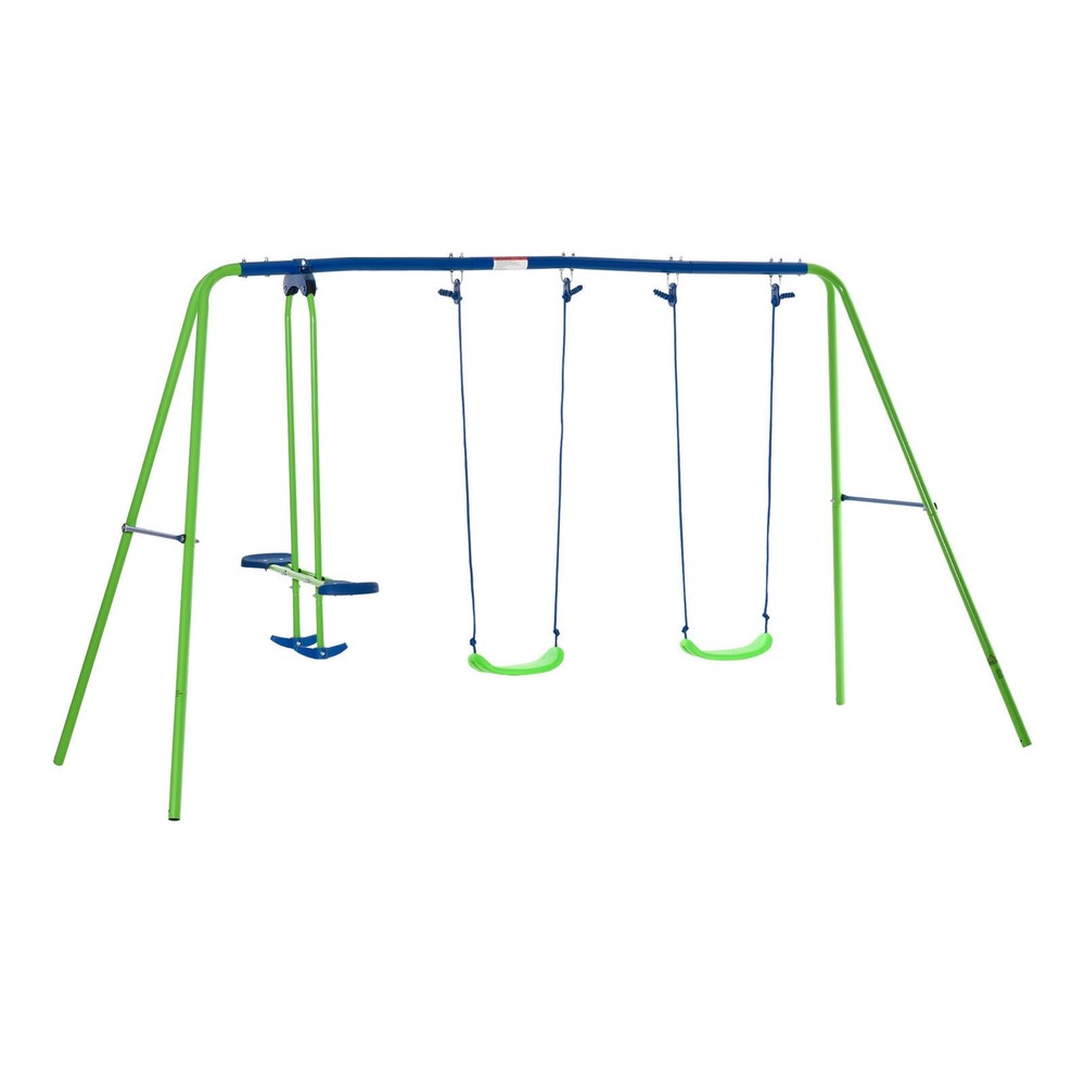 Children’s Playground Set Adjustable Ropes with Metal Frame for Stability