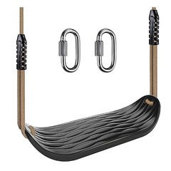 NEW – Box Worn – Swing Seat Adjustable Rope Tree Swing for Kids Black 2-Pack