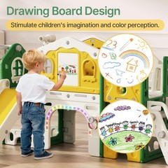 BIERUM 10 in 1 Toddler Slide Set – Baby for Toddlers Green Yellow Combo