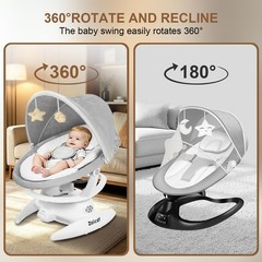 3-in-1 Baby Swing for Infants with Motion Detection, Electric Baby Swing with 3