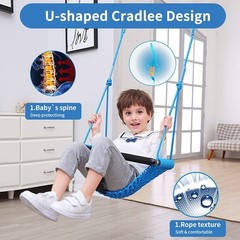 Toddler Swing & 2-in-1Baby Swing – Adjustable Rope Swing Seat for Kids Indoor…