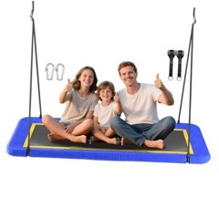 60” Rectangle Platform Tree Swing for Kids and Adults, Giant Flying Blue 02