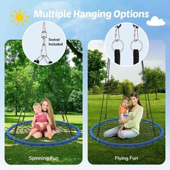 45″ 750lbs Spider Web Tree Swing for Kids & Adults, Outdoor Steel Frame Sauce…