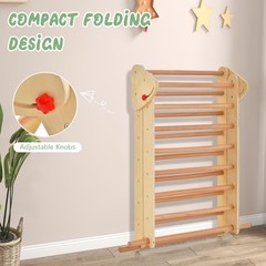 Pikler Triangle Set 3 in 1 Climbing Toys for Toddlers Foldable Wood Montessor…