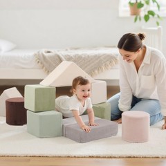 11-Piece Soft Foam Stacking Blocks for Toddlers, Large Plush Building & Balan…