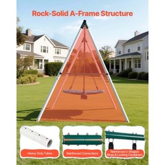 Uimoso Outdoor Swing Set with 3 Seats and A-Frame Stand for Backyard Fun