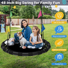 48 Inch Larger Swing Sets For Backyard & Outdoor Playground For Kids And Family