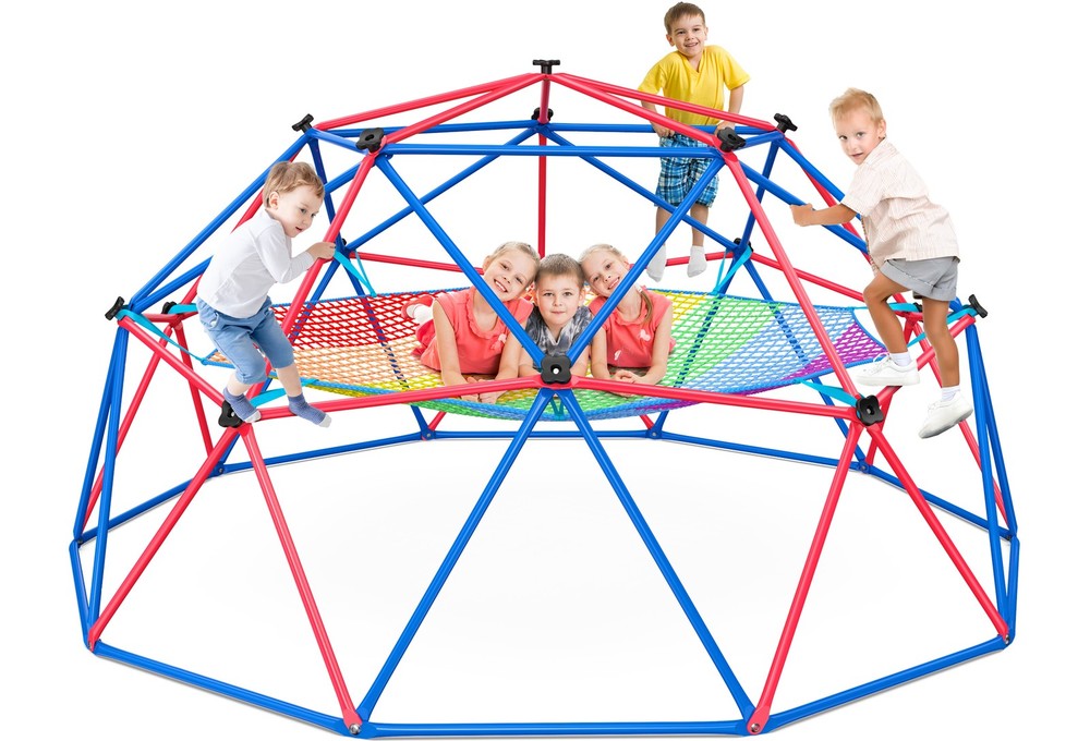 10 ft Climbing Dome Geometric w/ Hammock Easy Assembly Outdoor Playground 800lb
