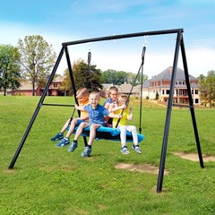 440lbs Outdoor Metal A-Frame Heavy Duty Swing Set Kids Adult Backyard Swing Set