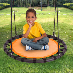 40″ Tree Net Web Saucer Round Swing, Adjustable 71″ Height Rope, 600 lbs