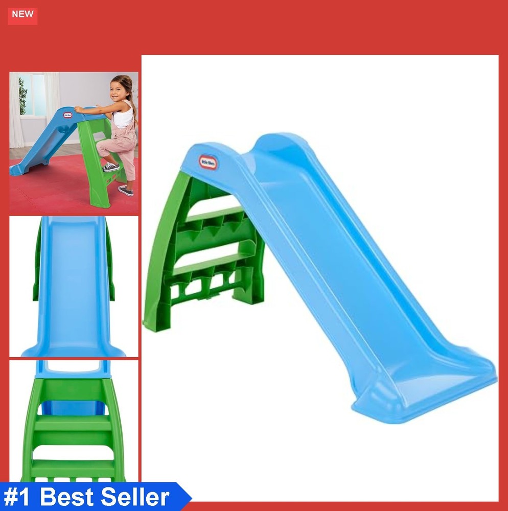 Freestanding Slide 46 Inch Plastic Toddler Indoor Outdoor Play Toy Steps Remove