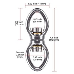 Dolibest Swing Swivel with 2 Bearing,Safest Rotational Silver Closed ( 1pack)