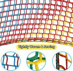 Climbing Net 14.7′ X 9.8′, Double Layers Playground Safety Net for Kids, Multico