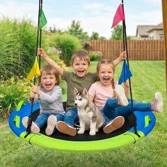 43-Inch Saucer Swing for Kids & Adults – Vibrant Multi-Color Design