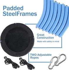 Durable 40-Inch Saucer Swing for Kids – Complete with Straps & Carabiners