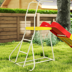 6Ft Slide for Kids, Metal Freestanding Playground Equipment with Climbing Ladder
