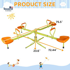 Kids Seesaw Playground Equipment Swivel Teeter Totter with 360 Degree Rotating,