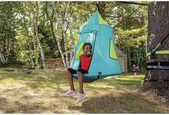 Swing House Canopy w/ Attachment Vented Mesh Top Roll Up Door Outdoor Portable