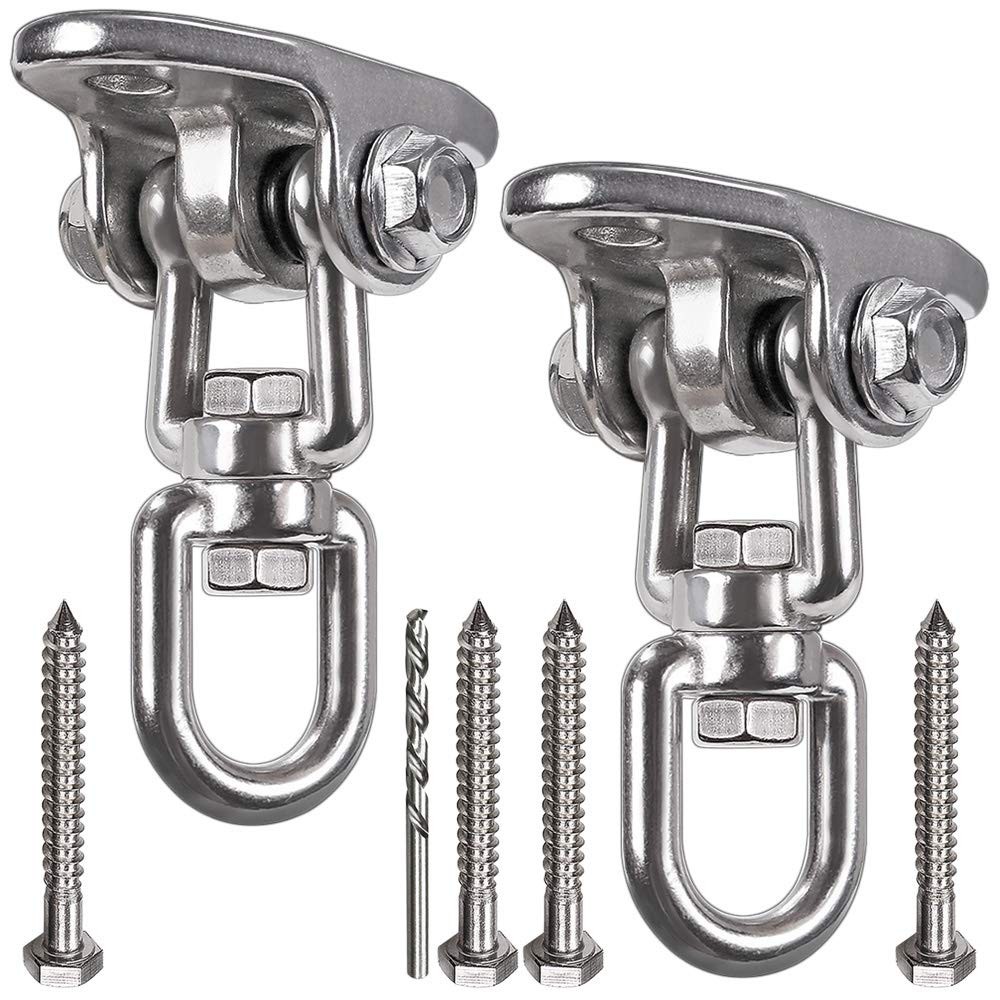 Set of 2 Heavy Duty Swing Hangers Stainless Steel 304, Double Protection Desi…