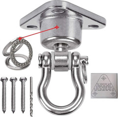 Stainless Steel Hanger with Smooth Swing Bearings, Heavy Duty 180°+360° Swivel S