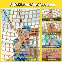 Rainbow Kids Climbing Net 3.3FT x 9.9FT – Safety Playground Mesh for Fun Play