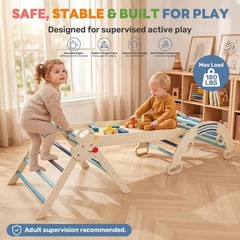 9-in-1 Pikler Triangle Set for Toddlers,Foldable Montessori Climbing Toys Indoor