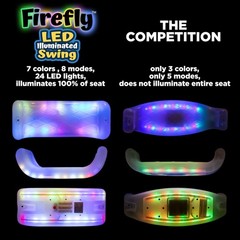 Firefly LED Light Up Swing Seat with Adjustable Rope and Chain. 24 Lights Ill…