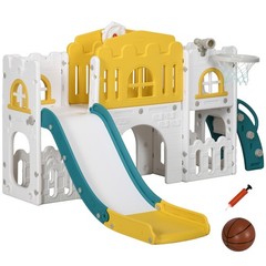 8 in 1 Toddler Slide for Kids Age 1-3 Years, Yellow