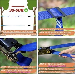 Warrior Obstacle Course for Kids, 2×56ft Slackline Kit with 8 Ninja Accessories