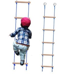 Rope Ladder for Kids, Ninja Warrior Obstacle Course Accessories – Heavy Blue