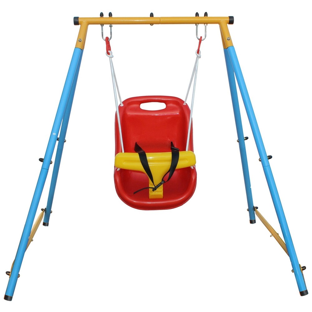 Toddler Swing with Safety Belt,Baby Toddler Indoor/Outdoor Metal Swing Set,55 lb