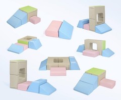 JOYMOR 4-Piece PU Leather Soft Play Foam Climbing Blocks for Toddlers