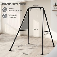 Baby Swing Stand, Foldable Baby Swing Frame, Heavy Duty Metal A-Frame Swing S…