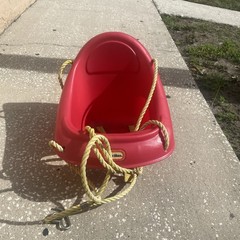 Used Little Tikes Highback Plastic Toddler Swing Red