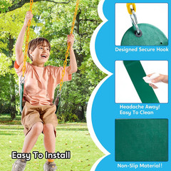 2 Pack Green Swing Seats Heavy Duty with 66″ Chain, Swing Set Accessories Replac