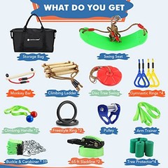 Backyard Obstacle Course Zip Line Slackline Ninja Kit