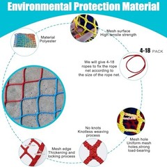 Climbing Cargo Net for Kids Outdoor Balcony Safety 3.3×19.7ft(1x6m) Multicolor