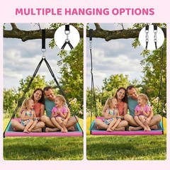 60” Rectangle Platform Tree Swing Kids & Adults Giant Flying Swing