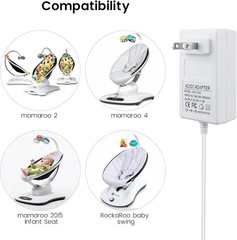 10 ft Power Cord for 4moms mamaRoo 4, 12V 3A Charger for RockaRoo Baby Swing, AC